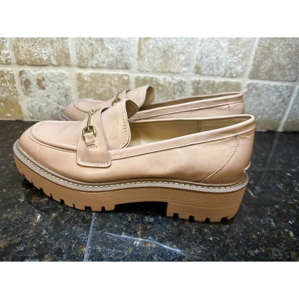 Sam Edelman Laurs Platform‎ Lug Sole Slip On Shoes Women's Size 9.5 Tan Beige